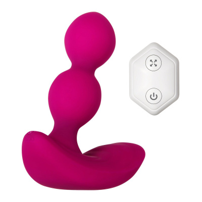BUBBLE BUTT Анальные шарики с вибрацией, надувом и пультом ДУ (ZE-AP-6474-2)