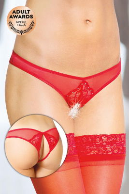 Трусики открытые с украшениями SoftLine Collection, красный, M/L (0T-00007775)