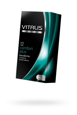 Презервативы Vitalis, premium, comfort plus, анатомичные, 18 см, 5,3 см, 12 шт. (0T-00009993)