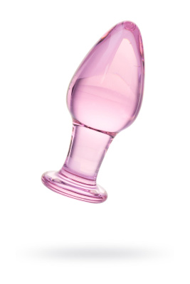 Анальная втулка Sexus Glass, стекло, розовая, 10 см, d 4 см (00138504)