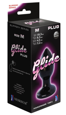 Анальный плаг Glide M, L 85 мм, D 45 мм, цвет чёрный (420703)