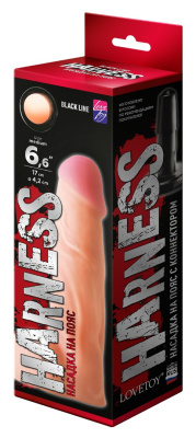 Насадка для страпона HARNESS с коннектором BLACK LINE, L 170 мм, D 42 мм, (841204)